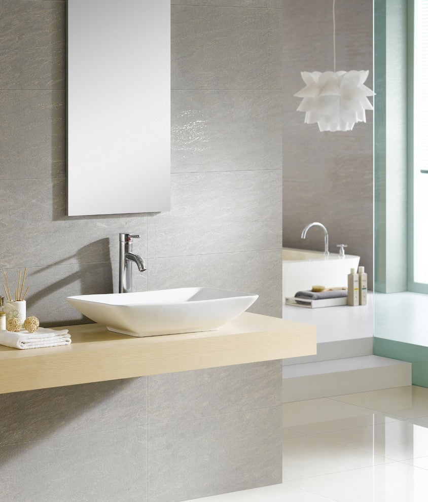 Fine Fixtures White Vitreous China Rectangle Vessel Sink