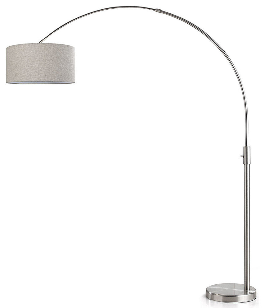 Orbita Arch Floor Lamp, Dimmer, 12W Dimmable LED Bulb Included, Drum Shade, Tan