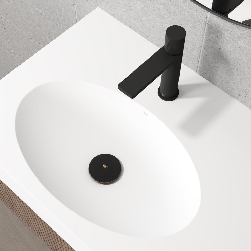 VIGO 1.75" W Bathroom Sink Pop-Up Drain, Antique Rubbed Bronze, With Overflow