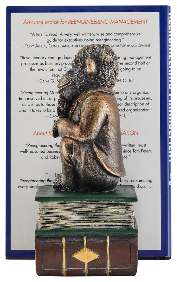 Danya B. Monkeys on Books Polyresin Antique Patina Finish Bookend Set of 2