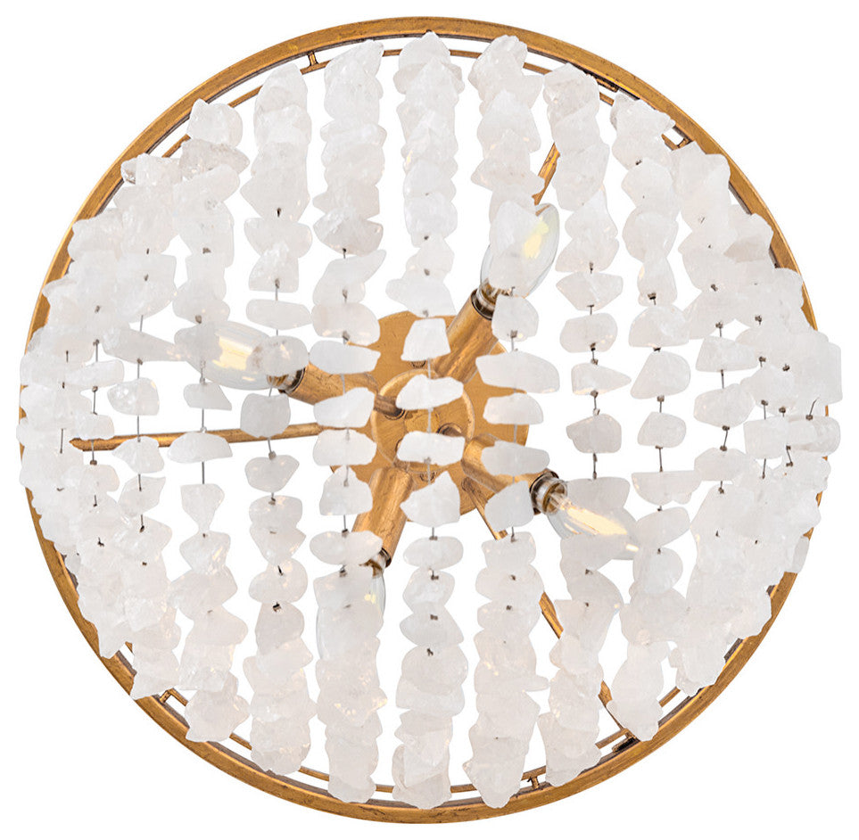 Fredrick Ramond Myra Medium Chandelier, Distressed Brass