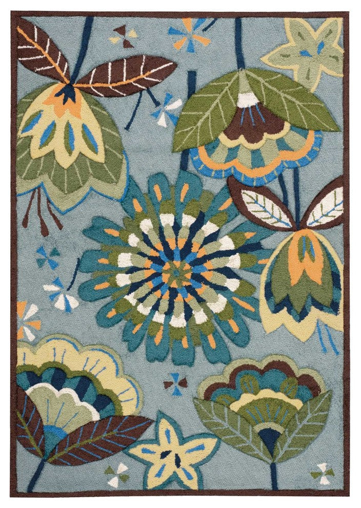 Nourison Fantasy Area Rug, Aqua, 3'6"x5'6"