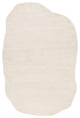 Clementime Modern Wool Area Rug, Ivory 5'x8'Shaped