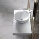 ADM Circle Countertop Vessel Sink, White, 20", Matte White