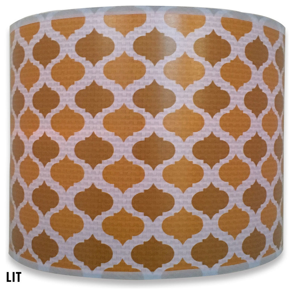 2-Tone Camel Mediterranean Hard Back Lampshade, Camel, 10"x10"x8"
