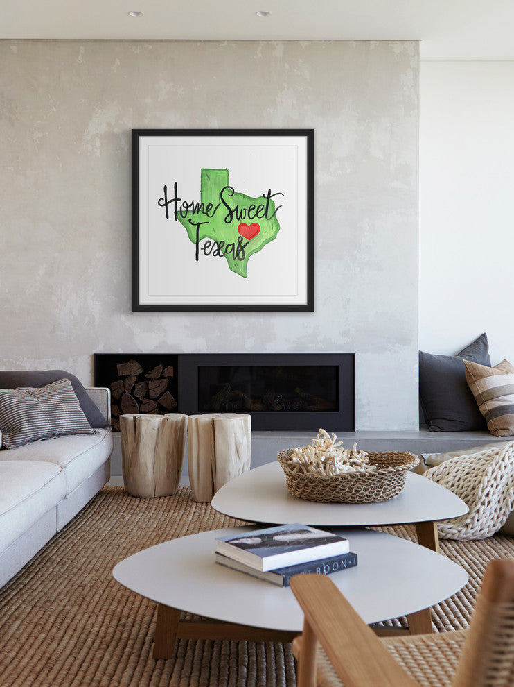"Home Sweet Texas" Framed Painting Print, 12x12
