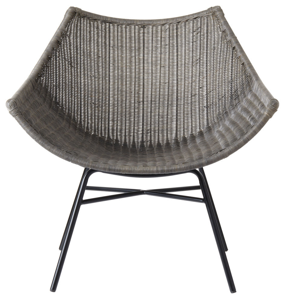 Kamala Gray Stained Rattan Lounge Chair