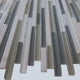 12"x12" Glass and Stone Mosaic Tile, Morning, Strips, Set of 50