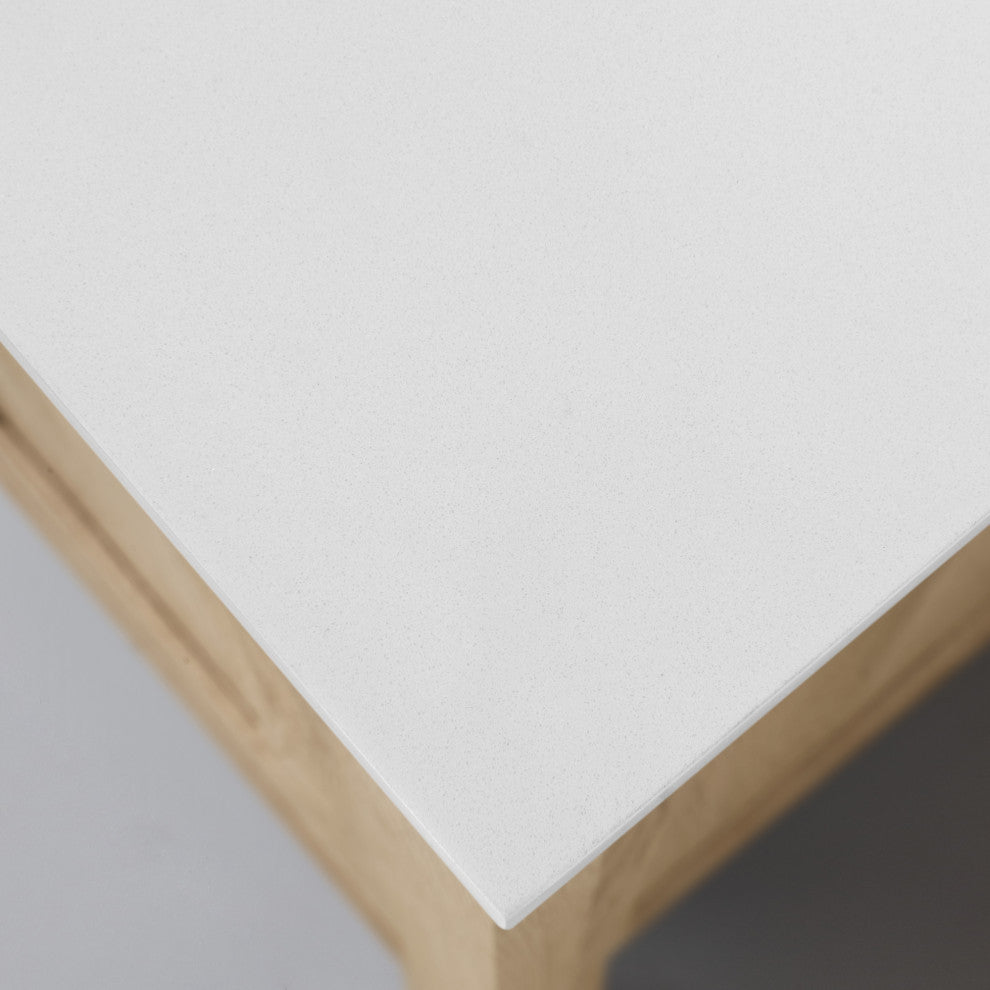 Ove Decors Vegas Single Sink Bathroom Vanity Set With Countertop, White, White Oak, 24"