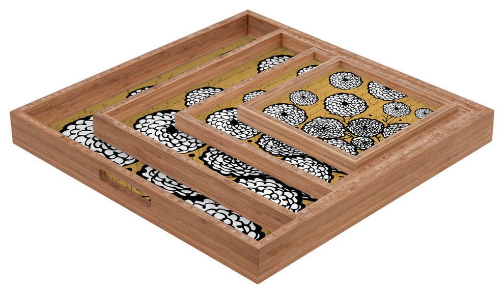 Deny Designs Julia Da Rocha Flowery Letter Square Tray