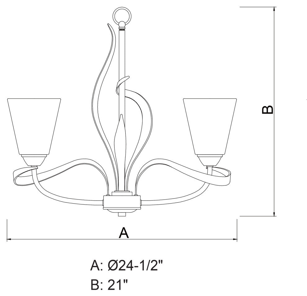 Cinta 5L Chandelier Oil Rubbed Bronze