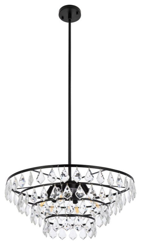 Ella Six Light Pendant in Black