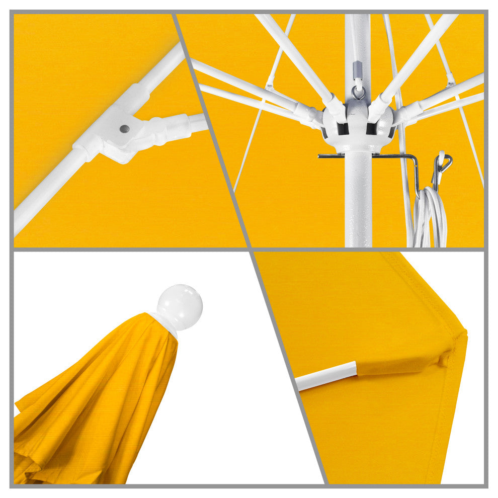 11' Fiberglass Umbrella White, Pacifica, Yellow, 11'