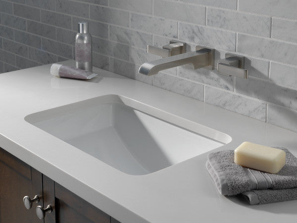 Delta Ara Two Handle Wall Mount Bathroom Faucet Trim, Stainless, T3567LF-SSWL