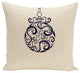 Fancy-Bulb, Decorative Holiday Print Pillow, Ivory And Cream, 16"x16"