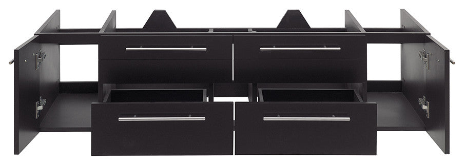 Lucera Wall Mount Undermount Sink Bathroom Cabinet, Espresso, 60"