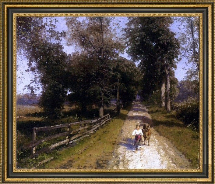 Herman Herzog Returning HomeFramed Premium Canvas Print, 16"x20"