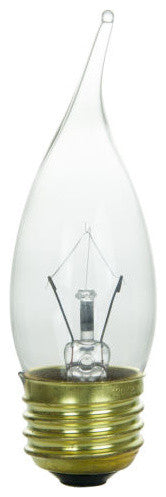 Sunlite 25 Watt Flame Tip Chandelier, Medium Base, Clear, 6 Pack