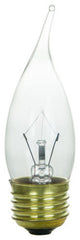 Sunlite 25 Watt Flame Tip Chandelier, Medium Base, Clear, 6 Pack