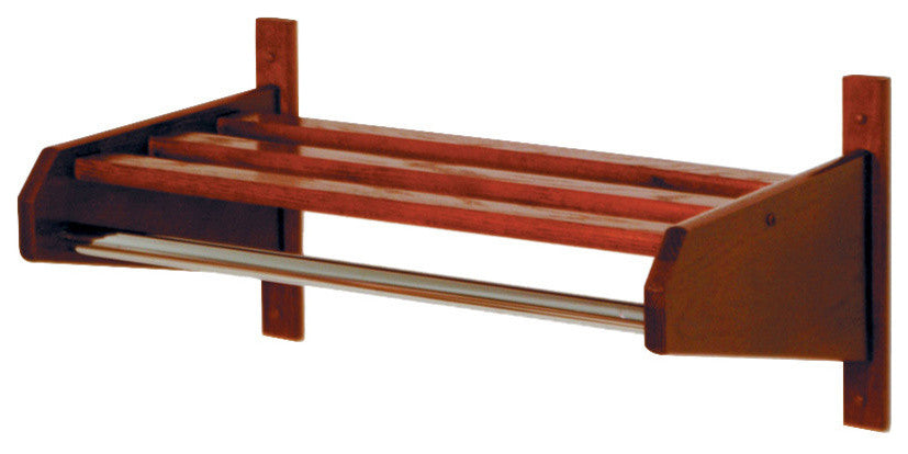 32" Oak Coat & Hat Rack, Mahogany