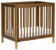 Gelato 4-in-1 Convertible Mini Crib, Natural Walnut & Gold Feet