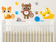 Cat Fabric Wall Decals, Set of Three Adorable Kittens With Paw Prints and More
