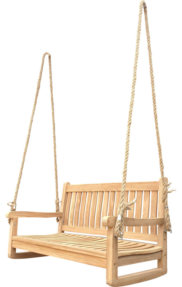 Teak Wood San Juan Double Outdoor Porch Swing, 4'
