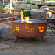 Customizable NCAA Logo Fire Pit, Rust Patina, Utah