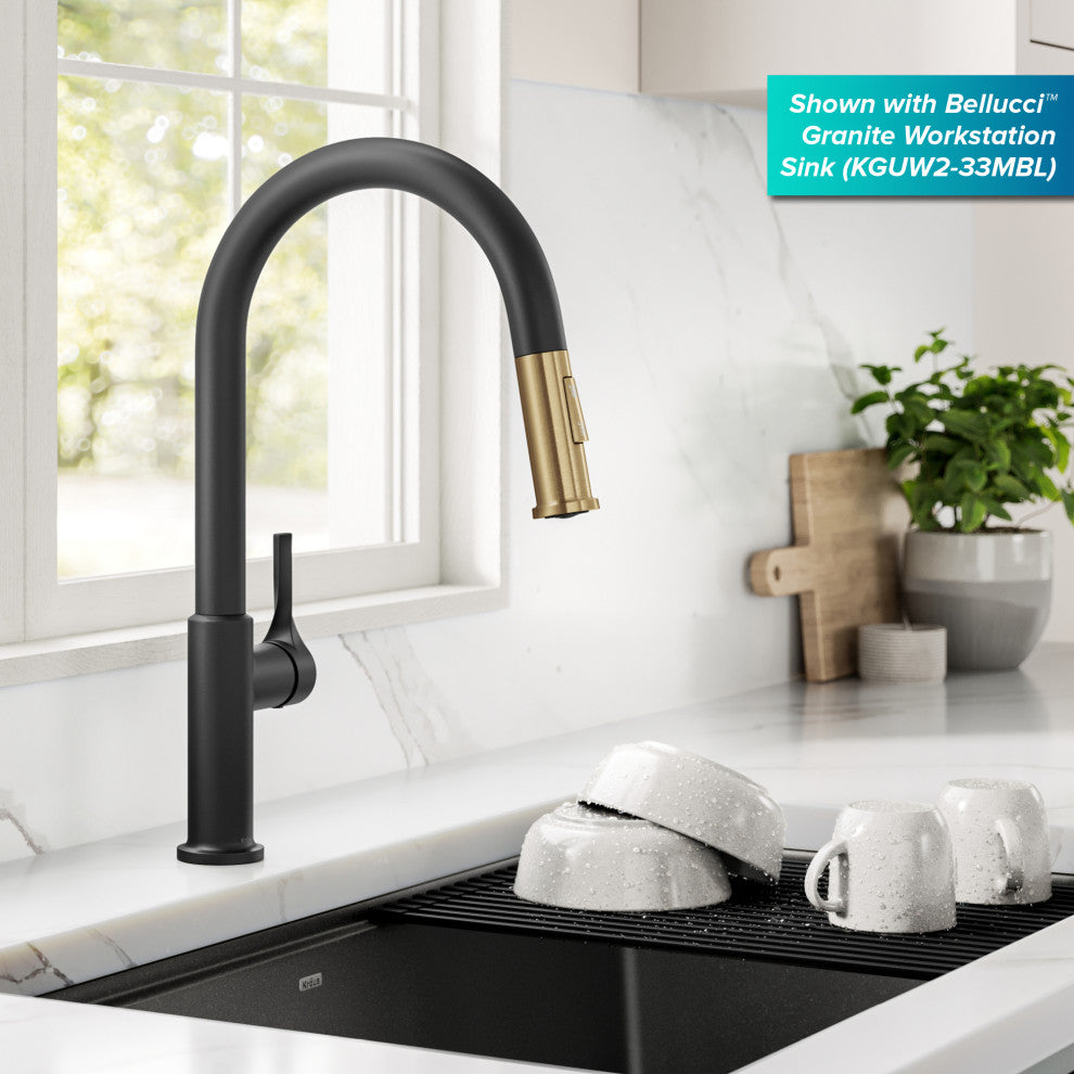 KRAUS Torak 2-Function Single Handle Pull Down Kitchen Faucet SFBBMB