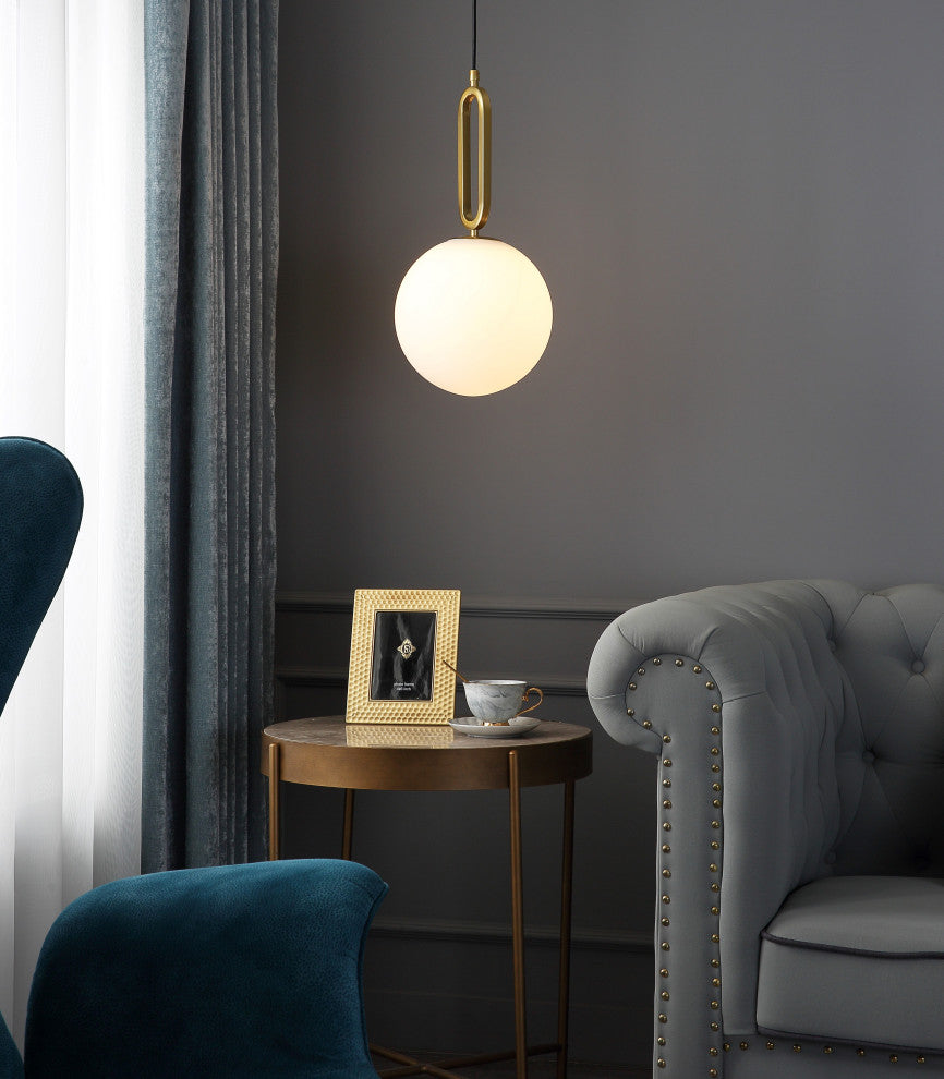 Vidalite Frosted Globe Pendant, Gold