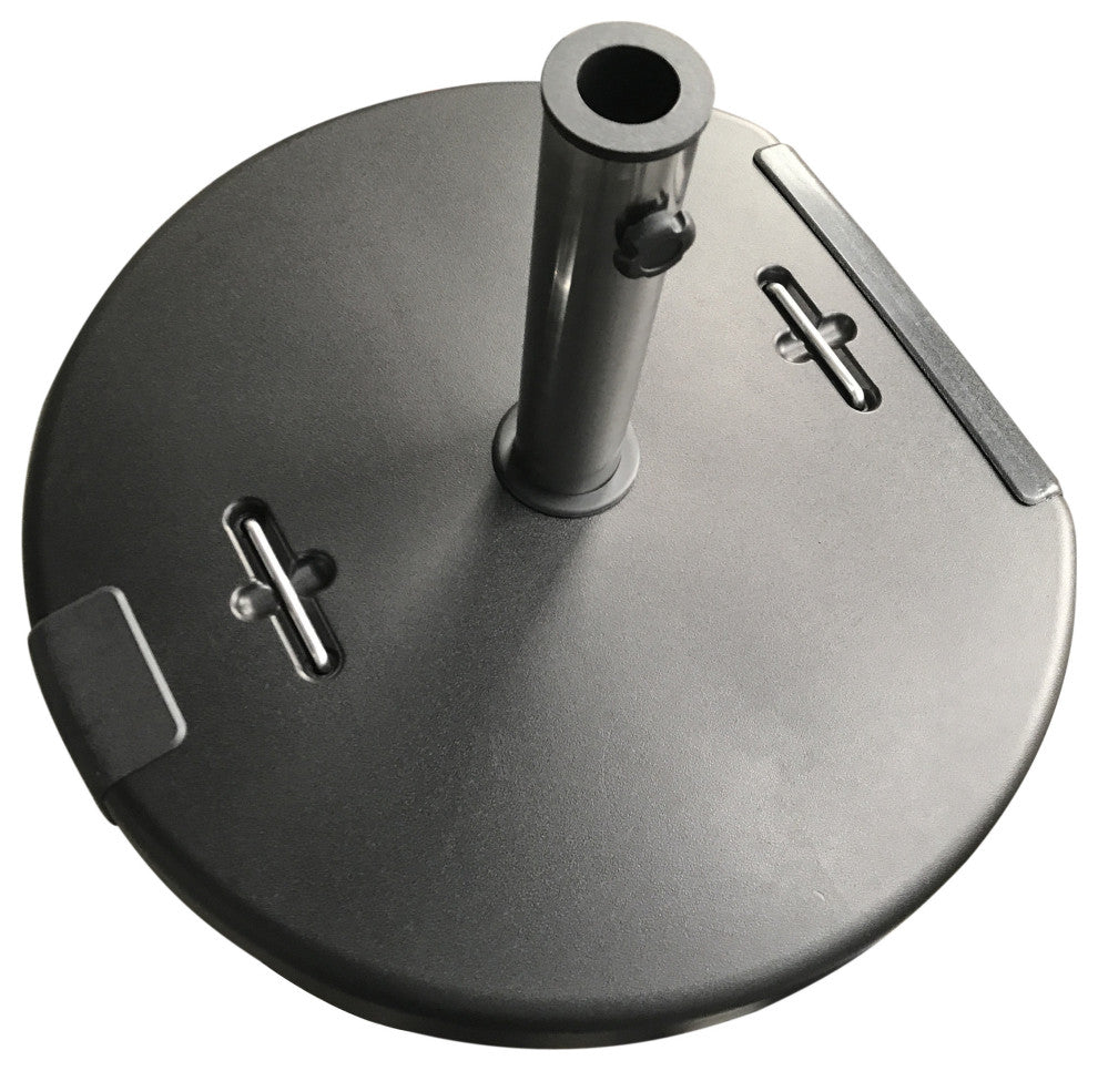 GDF Studio Kelly 132lb Concrete Circular Umbrella Base With Steel Collar, Black
