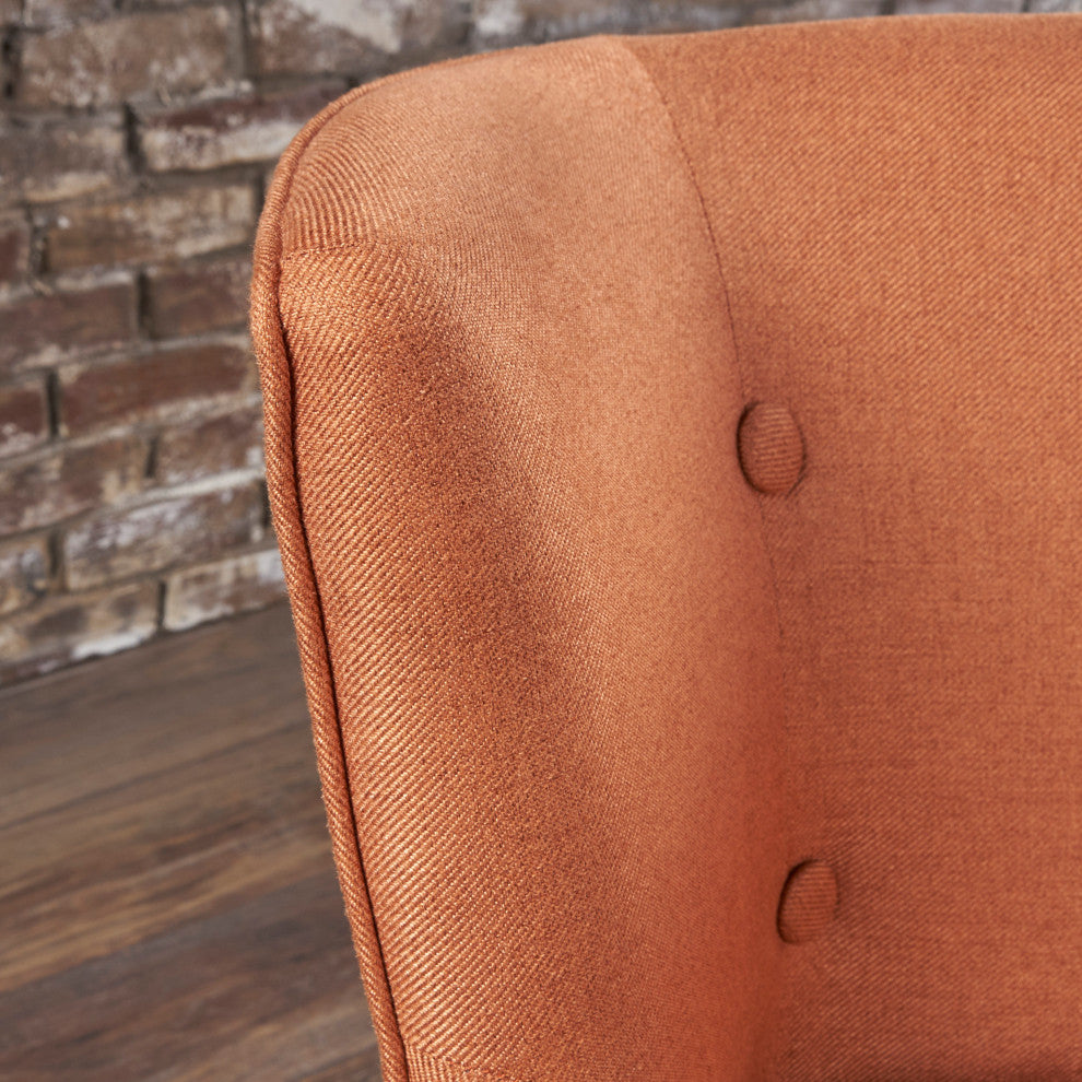 GDF Studio Adelina Contemporary Upholstered Accent Chair with Nailhead Trim, Orange