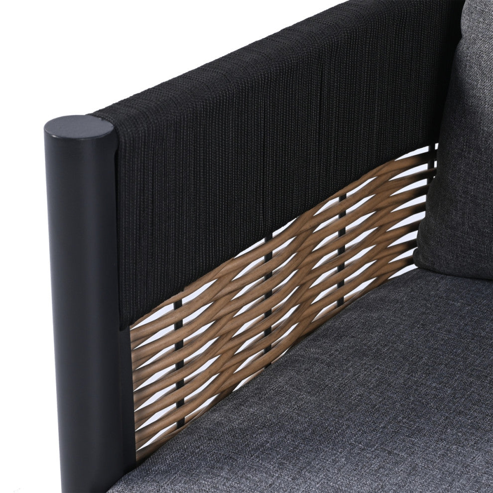 Safavieh Harrison Indoor-Outdoor Swivel Chair, Black/Grey