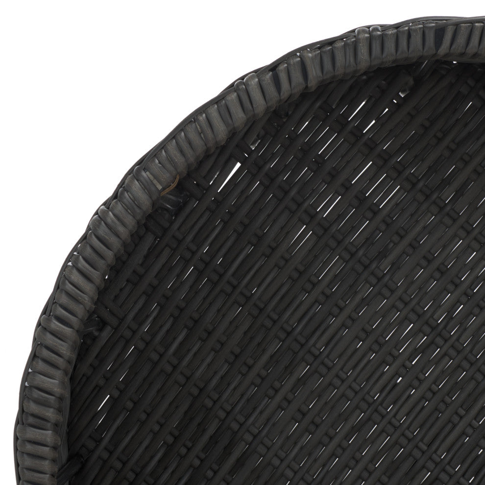 Safavieh Couture Indoor-Outdoor Anguilla Wicker Coffee Table, Dark Grey