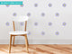 Flower Fabric Wall Decals, Set of 28 Flower Pattern Decals, Purple