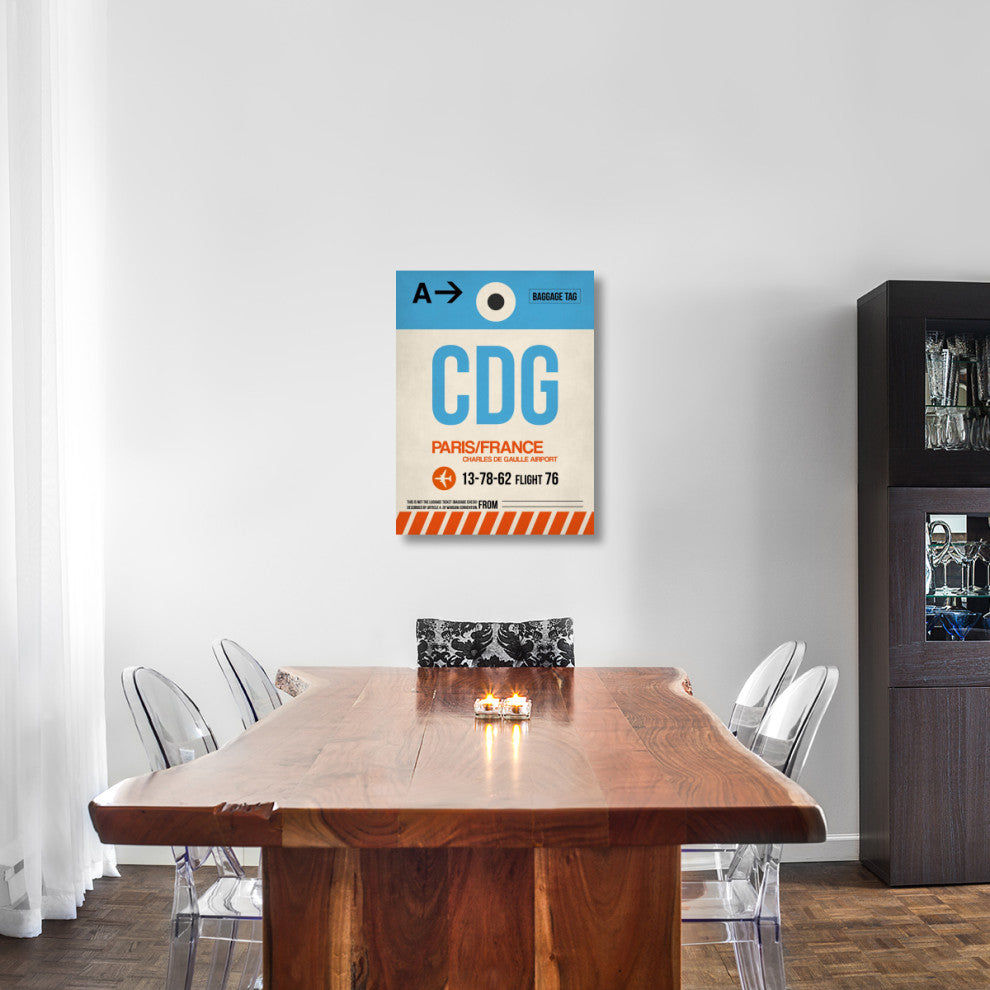 "CDG Paris Luggage Tag 2" Fine Art Print