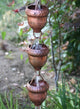Acorn Cups Copper Rain Chain With Installation Kit, 13'