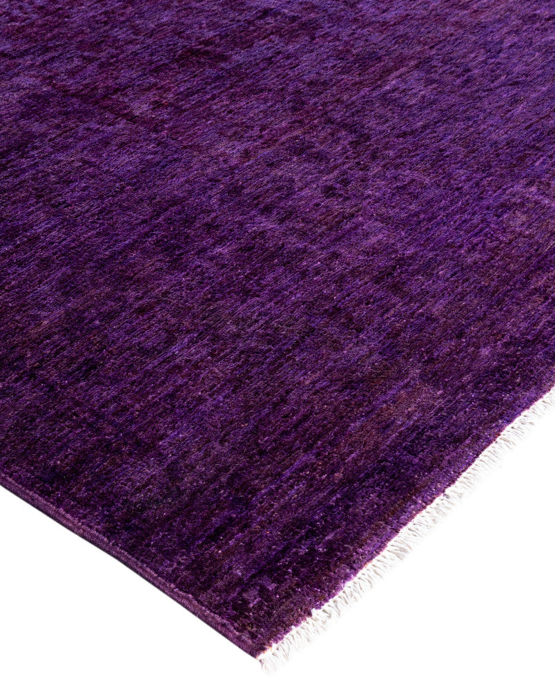 Overdyed One-of-a-Kind Hand-Knotted Area Rug Purple, 6' 1" x 9' 1"