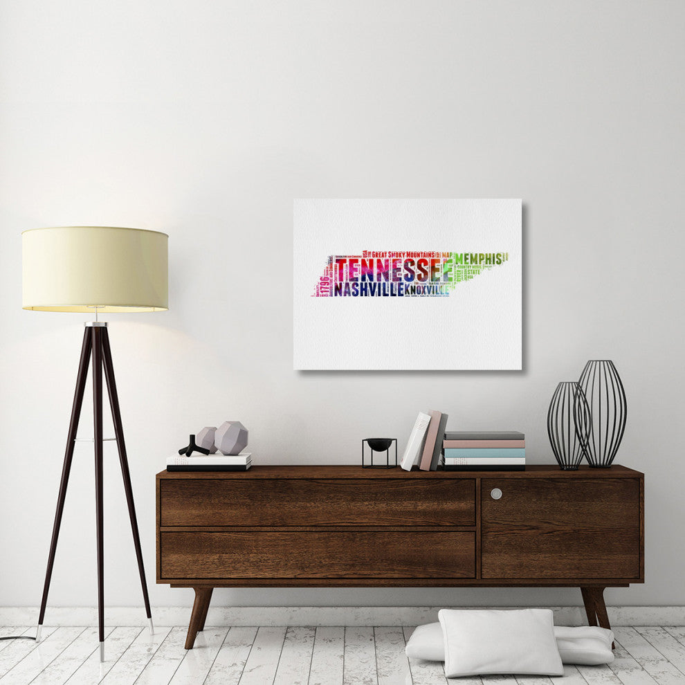 "Tennessee Watercolor Word Cloud" Fine Art Print