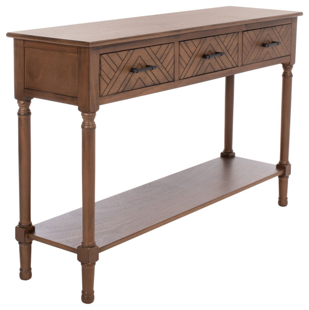Safavieh Peyton 3 Drawer Console Table, Brown