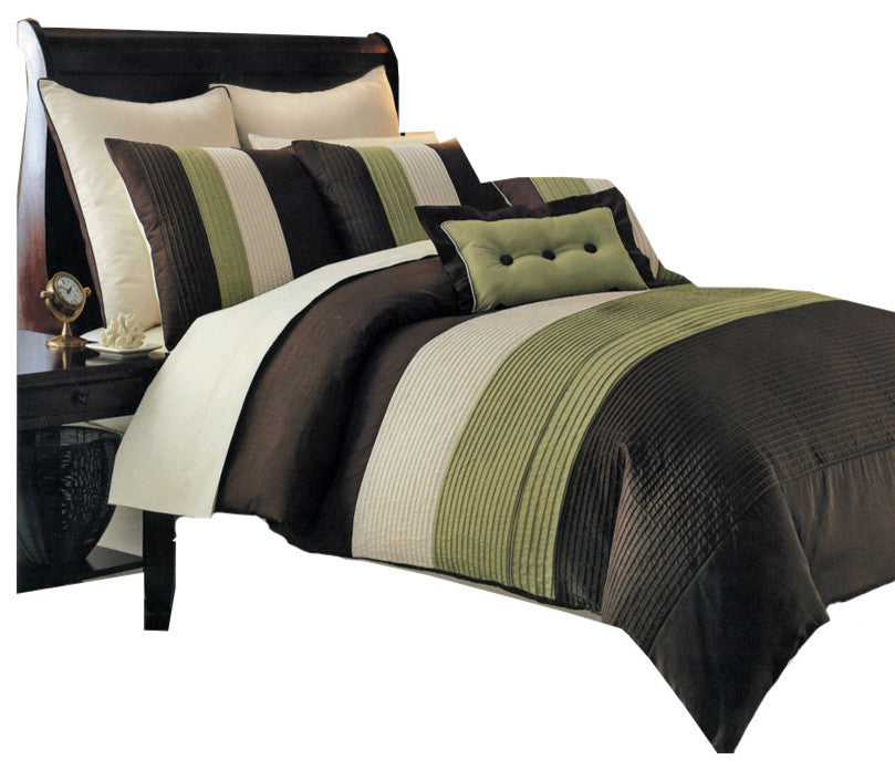 Hudson 100% Microfiber 8-Piece Bed Set, Sage, California King