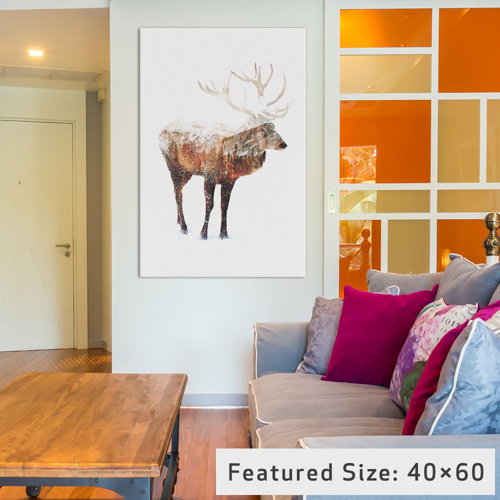 "Deer V" by Andreas Lie, 18x12x1.5"