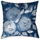Laural Home Cyanotype Roses 18" X 18" Indoor Decorative Pillow