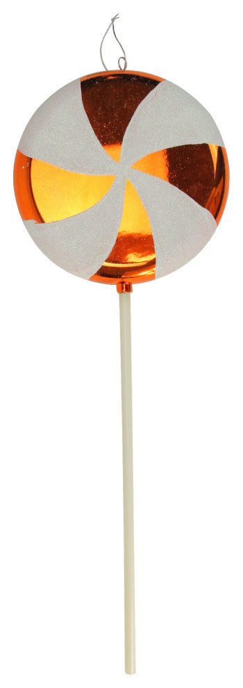 Candy Fantasy Swirl Lollipop Christmas Ornament Decoration, Orange, 22"