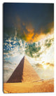 Egyptian Pyramid under Cloudy Skies, Modern Landscape Canvas Art, 16"x32"
