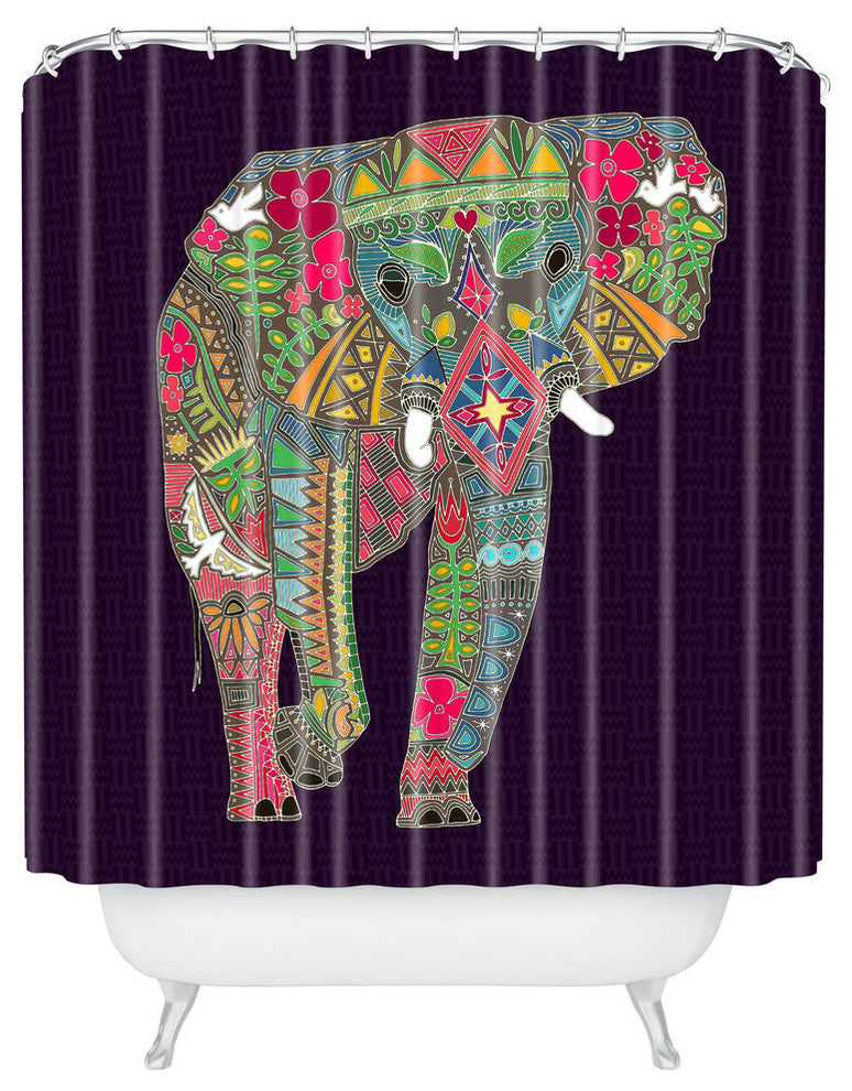 Sharon Turner Painted Elephant Shower Curtain