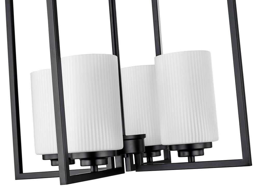 4 Light 18 in. Matte Black Pendant