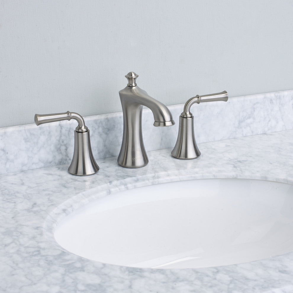 Eviva Oceanbreeze Widespread, 2 Handles Bathroom Faucet, Brushed Nickel
