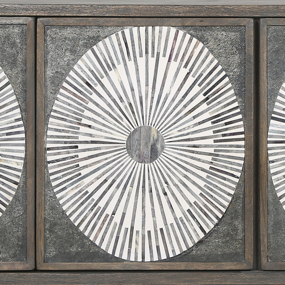 Palm Desert Modern Bone Inlay Sideboard, Vintage Gray