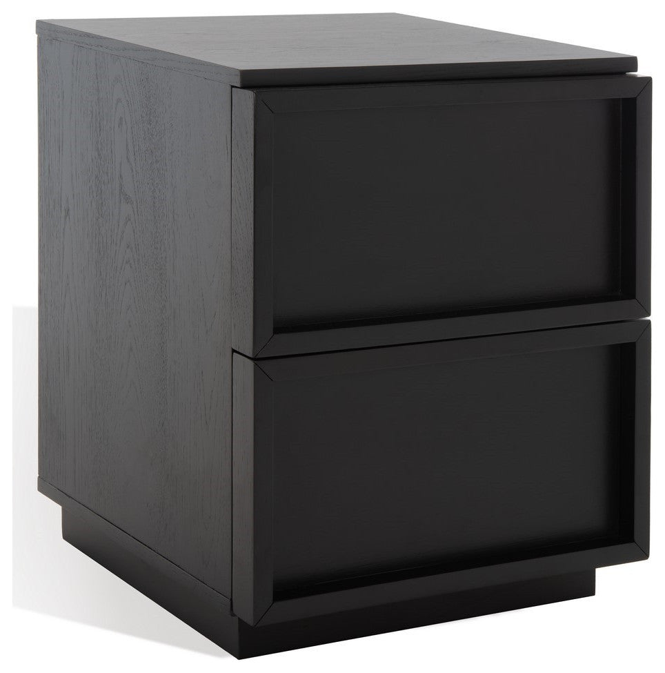 Safavieh Couture Zeus 2 Drawer Nightstand, Black